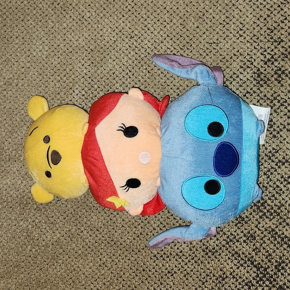 Disney Tsum Tsum Winnie the Pooh Ariel the Little Mermaid Stitch 15" Plush Toy - Picture 1 of 6